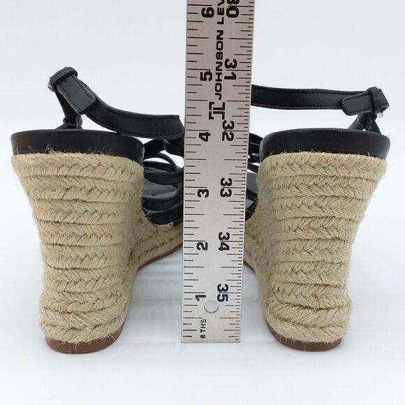 Cole Haan Womens Meadow Sandals Size 9B Black Strappy Slingback Wedge Espadrille - Picture 4 of 10